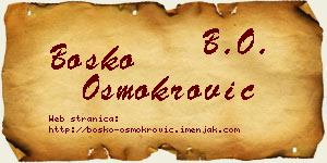 Boško Osmokrović vizit kartica